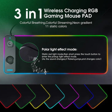 Wireless Charging RGB Luminous Mouse Pad – Phone Charger & Gaming Mat - InspiredGrabs.com